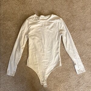 Abercrombie & Fitch White Long Sleeve Bodysuit